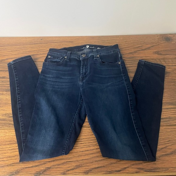 7 FOR‎ ALL MANKIND Gwenevere Jeans Women's 27 Skinny Dark Wash Stretch Denim - Picture 1 of 3